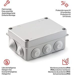 Scatola di derivazione a superficie 165x120x72 mm, ideale per installazioni elettriche e connessioni di cavi in interni. - Product Image 2