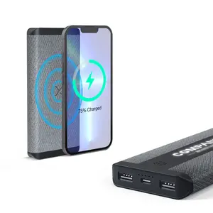 Company Marketing Products Portable Wireless Charger 15W Promotional Power Banks 10000mAh With Light Up Logo