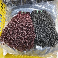 Vente en gros de mèches de cheveux humains 100% naturels, grade 12A, double trame, cuticules alignées, extensions de cheveux bouclés coupe pixie, fournisseur de tissages capillaires