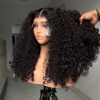 Perruque en cheveux humains indiens ondulés pixie 13x4, 250% cheveux vierges vietnamiens, perruque bouclée profonde pour femmes noires, vague naturelle