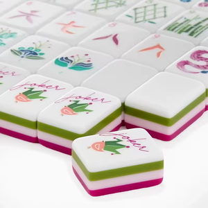 Fichas de Mahjong Americanas Personalizadas de 4 Capas, Fichas Acrílicas Rojo Rosa con 160 Cartas, Juego de Lujo Elegante para Adultos y Regalo - Product Image 2