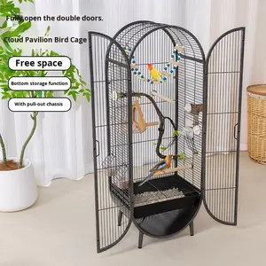 Gabbia per Uccelli Classica Stile Villa per Cocorite, Calopsita e Agapornidi, Grande, Ecologica, in Metallo, Ornamentale, per Uso Interno ed Esterno - Product Image 2