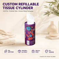 Boîte cylindrique en papier kraft avec couvercle, matériaux recyclés, gaufrage, revêtement UV, lamination brillante, emballage cadeau pour bureau, voiture, maison