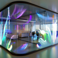 Jode Usine Fourniture Collant Led Écran Transparent Écran D'affichage Flexibilité Intérieure LED Film Écran
