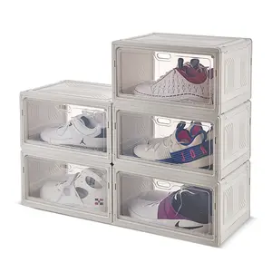 Atacado venda de utensílios de plástico-Caixa de plástico transparente organizador para sapatos, caixa de sapato para sala de estar, uso ao ar livre