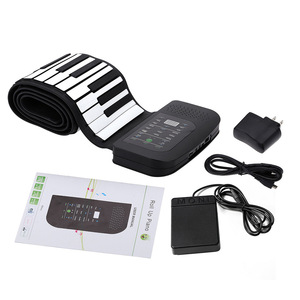 Roll Up Piano 88-Key Portable Silicone Keyboard With Pedal And Power <b>Adapter</b> For Children And Beginners - Product Image 1