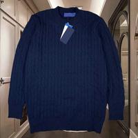 Nouveau Pull Tricoté Chaud à Col Rond et Logo Brodé, Collection Automne-Hiver, Ajusté pour Hommes et Femmes