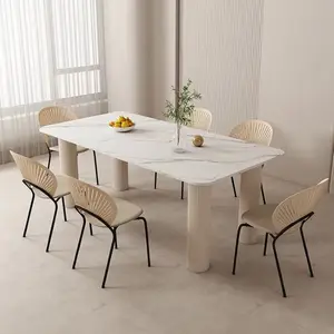 AOMISI CASA yemek masaları ve sandalye seti yemek sandalyesi İtalyan modern lüks masif ağaç meşe yemek masası seti 6 kişilik