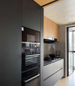 Gabinetes de Cocina de Lujo Personalizados con Isla, Fabricante de Diseños Modernos, Diseñador Chino, Color Negro - Product Image 4