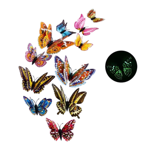 Moderno 3D stereoscopico farfalla adesivo <span class=keywords><strong>da</strong></span> parete luminoso doppio strato alto simulazione PVC adesivo magnetico 12 pz/nuovo Design - Product Image 3
