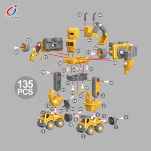 Camion Chengji à démonter, jouet de créativité en gros, 5 en 1, assemblage simulé, jouet de voiture transformable avec musique et éclairage - Product Image 5