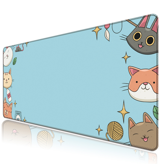 Wide Rubber Desk Mat Large Mouse Pad XL Non Slip Stitched Edges Waterproof Gaming Mat for Double Monitors Setup