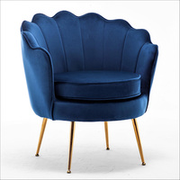 Fauteuil moderne en velours à motifs floraux et fauteuil d'appoint en velours avec pieds en métal pour la maison, le salon ou l'hôtel