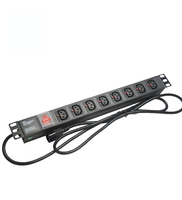 IEC PDU avec interrupteur, unité de distribution d'alimentation en alliage d'aluminium 19 pouces, 220V 10A pour armoire réseau