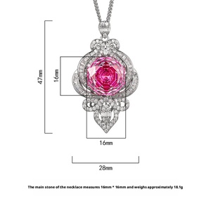 Delicate Jewelry Elegant Eco-friendly <b>Copper</b> Pink Dragon Fruit Cubic Zirconia Beautiful Pendant Necklace for Girls Gift Giving - Product Image 2