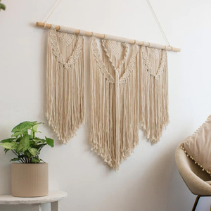 Artilady <span class=keywords><strong>macramé</strong></span> Boho tapisserie tissé à la main Art nordique tenture murale glands barre écran coton décoration de la maison pour bureau appartement - Product Image 3