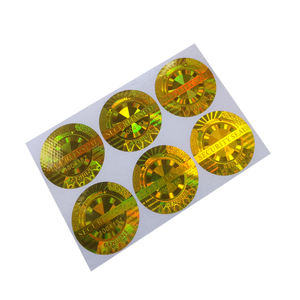 Etiqueta de seguridad holográfica 3D, círculo Original de 20x20mm, garantía auténtica, holograma holográfico dorado, número de serie, 100 Uds. - Product Image 1