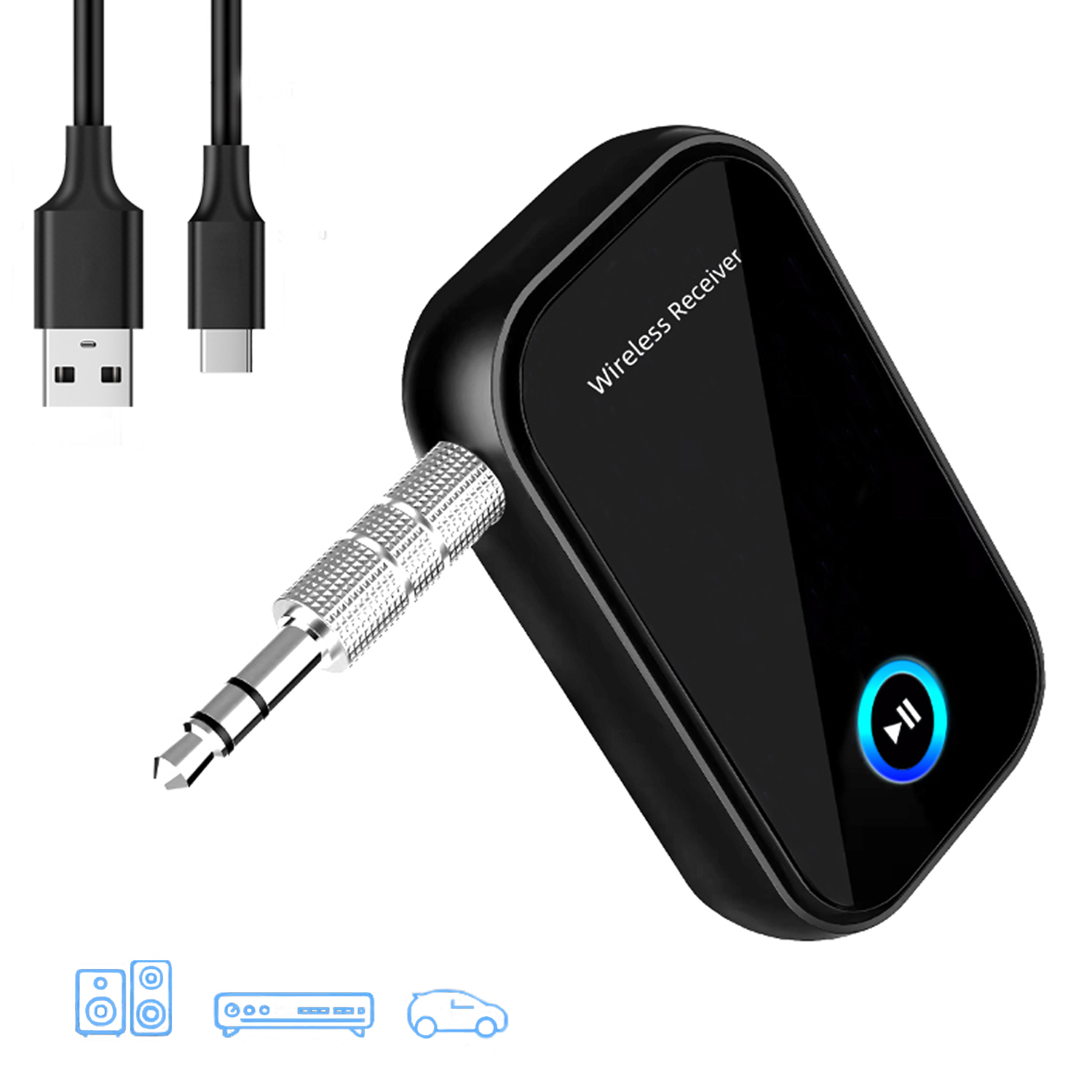 New Arrival Mini Portable Handsfree Call Kit Wireless Adapter Music Car Aux 5.0 Audio BT Receiver