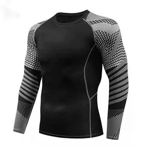 <b>Men</b> Long Sleeve <b>Compression</b> Training <b>Shirt</b> Breathable Rash Guard with Sun Protection & Custom Sublimation <b>Compression</b> Rash Guard - Product Image 2