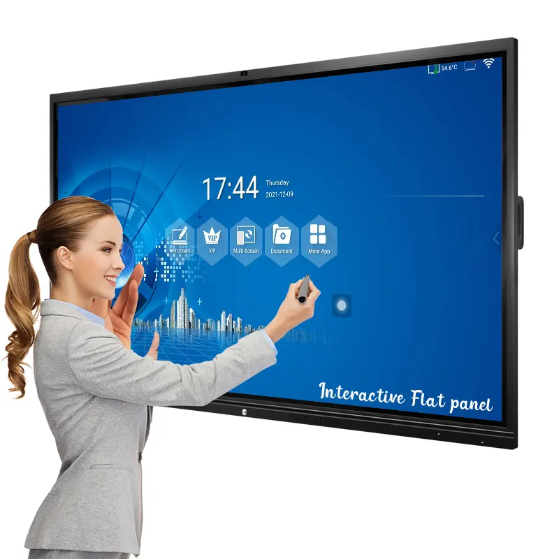 Papan tulis Digital LCD Android layar LCD 110 inci, papan tulis interaktif 55 65 75 86 98 inci kelas Android untuk pendidikan