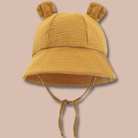 Sombrero de Sol Tipo Pescador para Bebés de 3 a 12 Meses, Primavera-Otoño, Diseño Europeo Americano con Orejas de Conejo, Transpirable, de Algodón