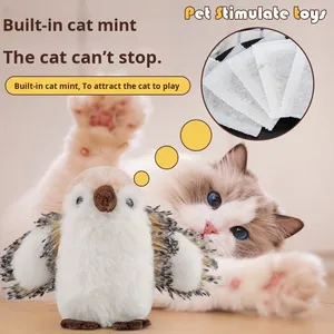 Juguete <span class=keywords><strong>el</strong></span>éctrico ecológico de simulación Sparrow Plush Cat con funciones de entrenamiento de sonido y movimiento de autoentretenimiento - Product Image 3