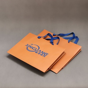 Wholesale Recyclable Luxury Cotton Handle Paper Bag Personalized Logo Printed for Clothing Shoes <b>Brown</b> Tote Shopping Gift Bag - Product Image 5