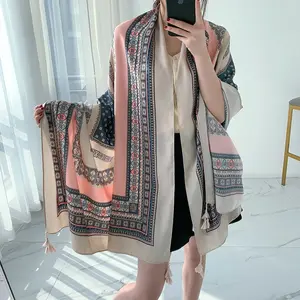 hot sale women summer cotton towel shawls wholesale Lite -shaped Literary Wind Scarf Pointed Cotton summer sunscreen shawl