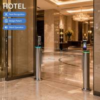 Porte de sécurité verticale KMS, gain de place, contrôle d'accès, carte NFC, accès VIP, certifiée CE RoHS pour hall d'hôtel