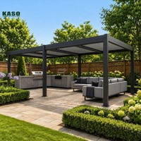 Modernes Lamellendach-System Wasserdichter Gartenpavillon Freistehend 3x3 4x4m Manuelle Steuerung Bioklimatische Lamellenpergola