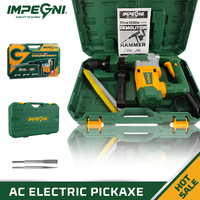 Marteau de démolition électrique industriel robuste 800W avec cordon, SDS MAX 26mm, avec burins et boîte à outils, en acier allié
