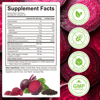 ArtoaLabs Gummies de Betterave 8-en-1 Mélange Premium avec Vitamines C et B12, Absorption des Nutriments, Soutien Antioxydant Naturel