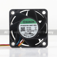 Kipas Pendingin Sunon 5V 24V 48V DC12V 15.18W AC EC 4028 40X40X28MM 4CM Senyap untuk Inverter Chassis Empat-kabel PF40281BX-Q607-SB9