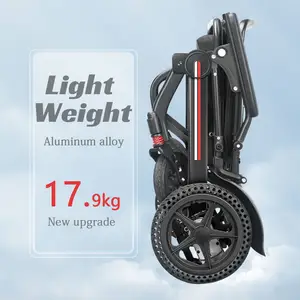 Light Weight Powerful Brushless Motor Wheelchair Electric Cheap Price Aluminum Portable Foldable Lightweight Electric Wheelchair