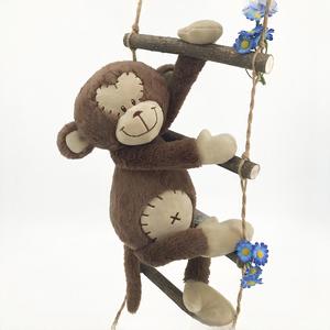 Peluche singe à longues jambes, animal en peluche doux, ventre patchwork, adorable poupée réconfortante pour bébé, tout-petit, cadeau surprise d'anniversaire - Product Image 6