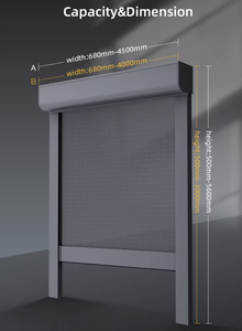 Persianas enrollables eléctricas exteriores automáticas inteligentes con cremallera, instalación integrada, para protección contra el viento, lisas - Product Image 4