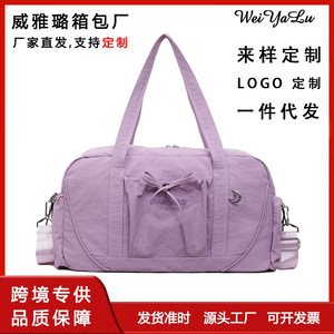 Travel Bag Large Capacity Lightweight Yoga Gym Bag With Wet Dry Separation Unisex For Leisure Travel Solid Color Zipper Closure - Product Image 5