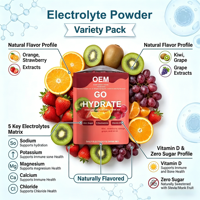 Poudre de boisson électrolytique sans sucre pour la nutrition sportive, marque privée d'usine, sachets d'hydratation, vitamines et électrolytes pour adultes