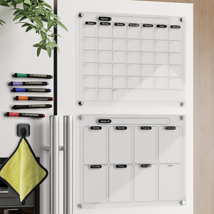 Tableau de calendrier magnétique en acrylique transparent de qualité supérieure, résistant aux rayures, effaçable à sec, pour réfrigérateur, hebdomadaire, vente en gros du fabricant - Product Image 1