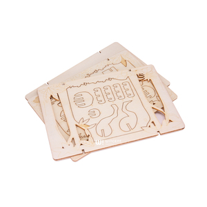 Wincent OEM ODM forniture artigianali tirannosauro T-REX fai da te modelli 3D cartolina bambini dinosauro puzzle fai da te giocattoli in legno 2024 - Product Image 6