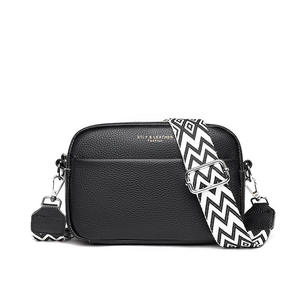 PU leather crossbody bag Women camera shoulder purse Wide <b>strap</b> messenger bag Zipper closure daily bag - Product Image 3