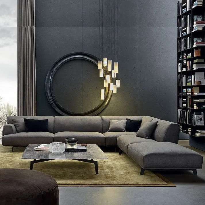 أعلى المورد تصنيع غرامة جودة الايطالية سيكتيونالس الحديثة تصميم L شكل مجموعة أريكة الأثاث الأريكة غرفة المعيشة أريكة