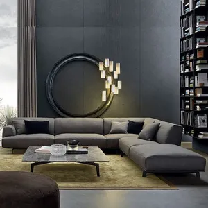 Top Leverancier Vervaardigen Fijne Kwaliteit Italiaanse Sectionals Modern Design L Vorm Bankstel Meubelen Couch Woonkamer Sofa