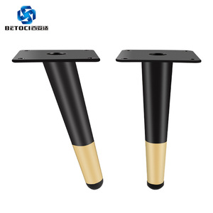 BETOCI Furniture Leg Iron Cone Shape <b>Black</b> Gold Plated Heavy Duty For <b>Table</b> <b>Sofa</b> TV Cabinet - Product Image 1