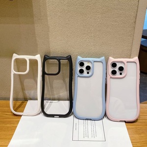 Coque de téléphone portable en acrylique simple et bon marché avec oreilles de <span class=keywords><strong>chat</strong></span> 3D, rainures pour oreilles de lapin, colle <span class=keywords><strong>à</strong></span> gouttes, protection DIY pour iPhone 15 Pro 14 Max - Product Image 2