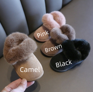 Bottes d'hiver chaudes et douces en peluche pour enfants, bottes de neige à fourrure pour bébés, garçons et filles, semelle intermédiaire en bois, à enfiler - Product Image 2