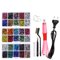 Kit de Herramientas para Aplicación de Diamantes de Imitación: Lápiz Calentador de Cera, Pinzas, Pincel y Caja de Almacenamiento para Ropa, Arte de Uñas y Bricolaje al por Mayor