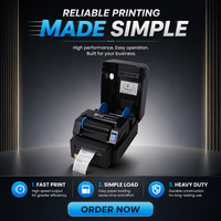 Printer Label Transfer Termal 300DPI Baru 4 inci 110mm untuk Lebar Kertas 25mm-108mm USB & Nirkabel Tersedia