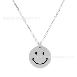 สร้อยคอจี้หน้ายิ้มสแตนเลสโซ่ยาวสำหรับผู้ชายเครื่องประดับแฟชั่น - Product Image 5