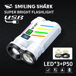 ไฟฉาย LED รูปฉลามยิ้มแบบชาร์จไฟได้ กันน้ำ ใช้ในกรณีฉุกเฉิน พร้อมโหมด SOS และฟังก์ชั่นซูม - Product Image 2
